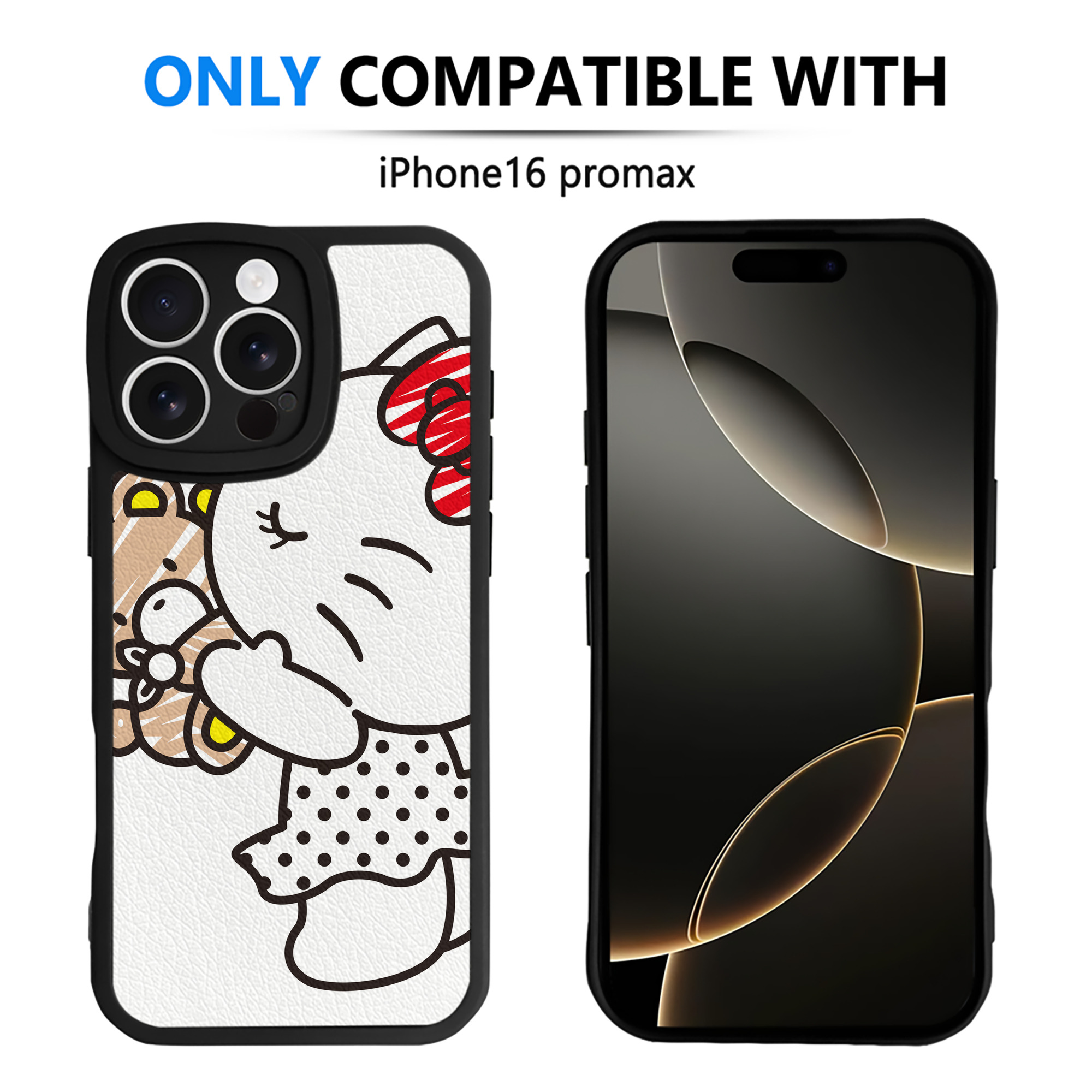 （画像用） Hello Kitty ハローキティ 【iPhone 16シリーズ対応】シリコンスマホケース（レザー調） 材質：シリコン